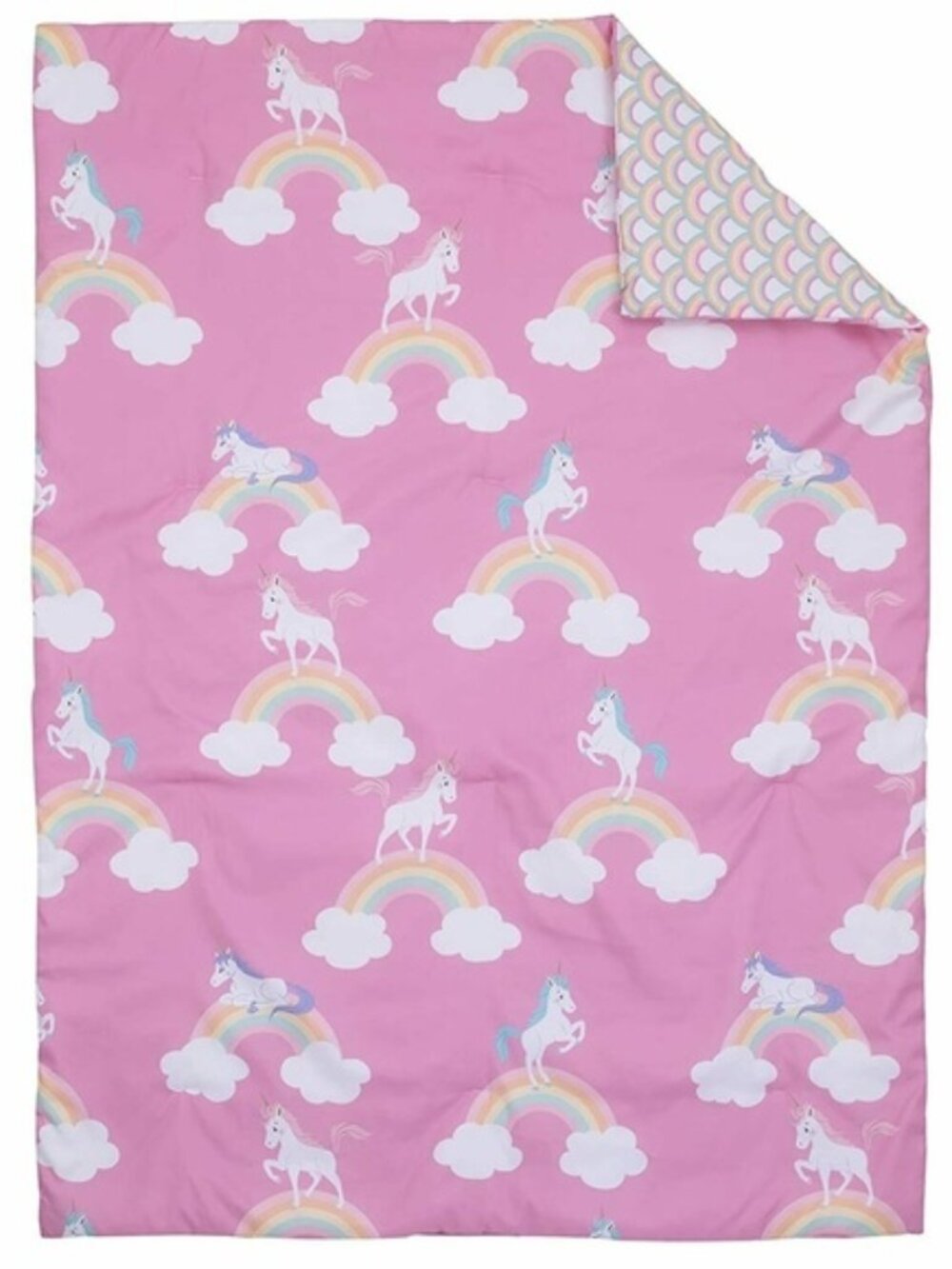 Rainbow Unicorn and Rainbows 3 Piece Toddler Bed Set New see details